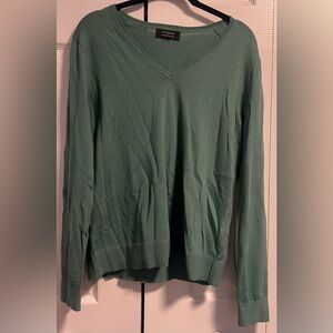 Women's Banana Republic Factory Green V Neck Forever Sweater